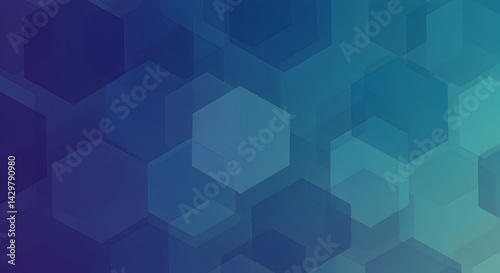 Geometric Hexagon Pattern Background In Shades Of Blue And Turquoise Colors