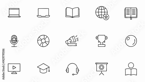 education set of web icons in line style  learning (1).eps