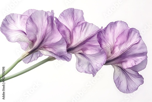 Delicate purple irises, studio shot, elegant flowers, floral art print
