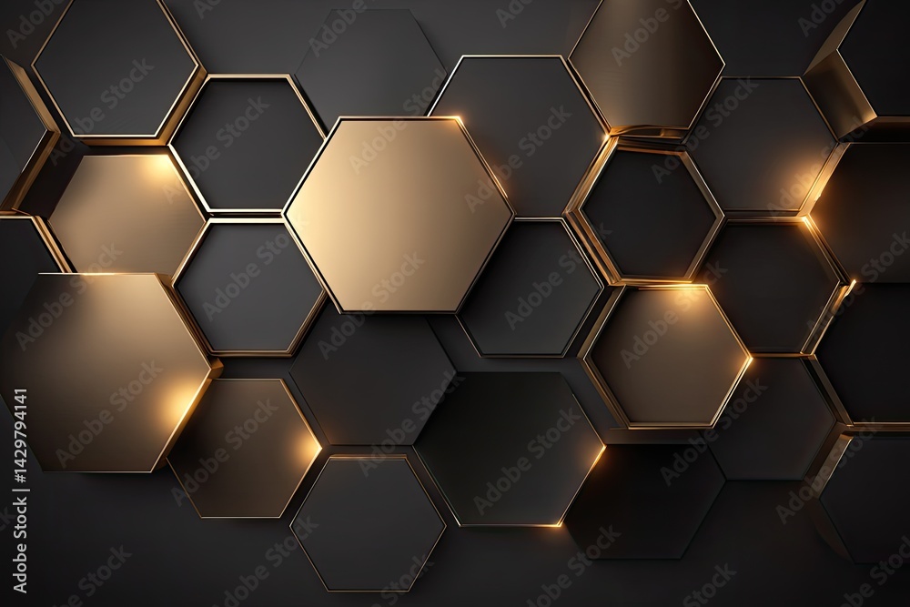Abstract Geometric Pattern with Hexagons Abstract Geometric Pattern with Hexagons