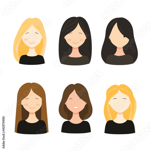 Female Avatars with Long Hairstyles