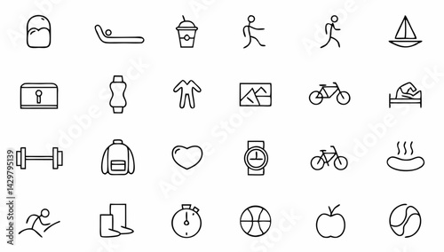 healthy lifestyle set of web icons in line style   (2).eps