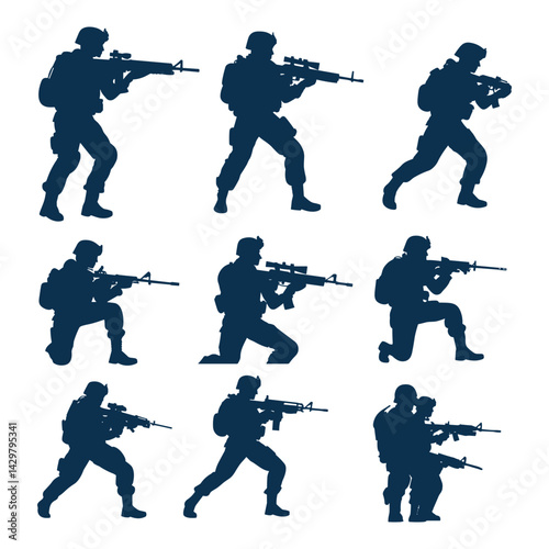 Tactical Soldiers in Action Pose