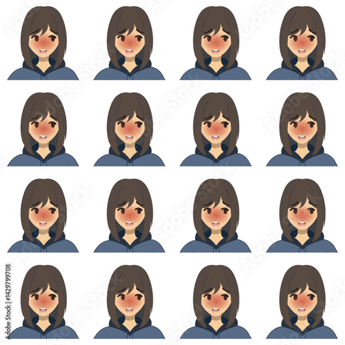 a young woman with her expression vector image
