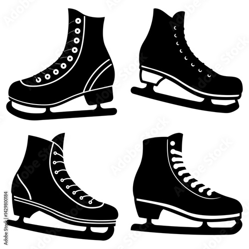 Ice Skate Silhouette  vector