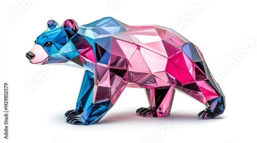 Colorful Glass Bear Sculpture photo