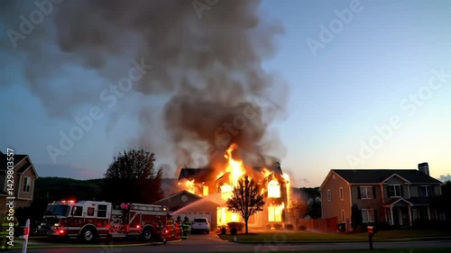 House Fire Emergency Flames Smoke Damage