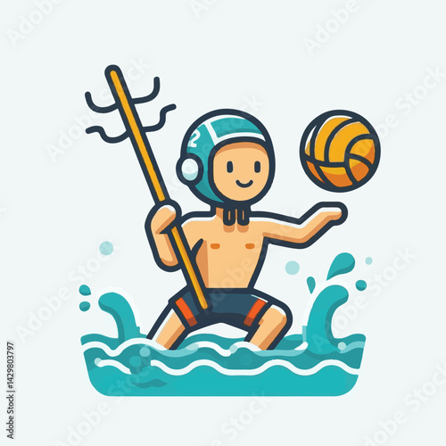 water, ball, sport, game, competition, water polo, polo, pool, swim, play, sports, person, vector, athlete, player, illustration, team, match, exercise, recreation, summer, background, young, blue, ac
