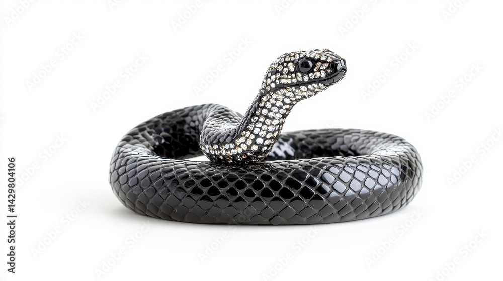 Fototapeta premium Decorative Black Snake Figurine