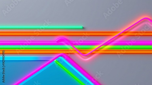 A vibrant interplay of neon colors unfolds against a muted backdrop