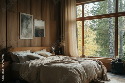 Obraz na płótnie View of bed in bedroom w salonie