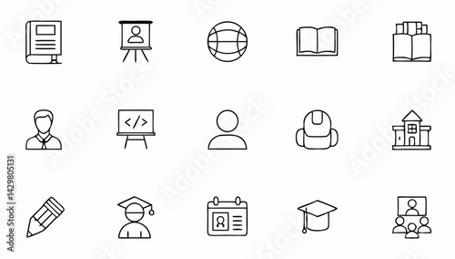 school set of web icons in linear style  education (1).eps
