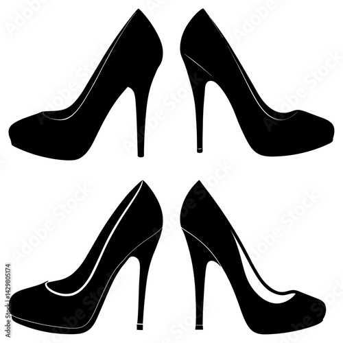 High Heel Silhouette  vector