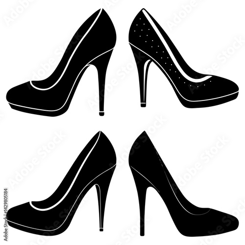 High Heel Silhouette  vector