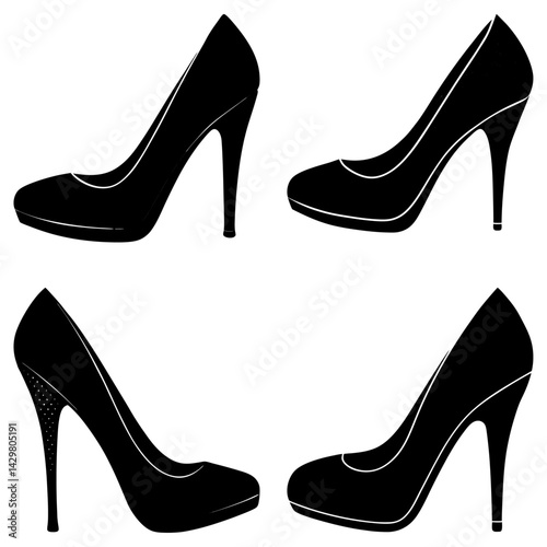 High Heel Silhouette  vector