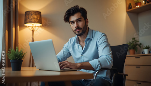 man working on laptop