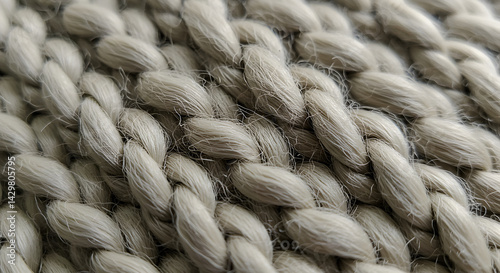 Closeup Of Hand Braided Wool Fabric Texture For Background Or Wallpaper