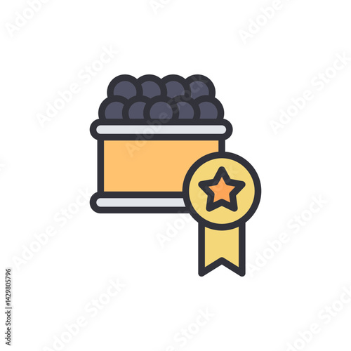 Best caviar colored icons, minimalist vector illustration ,simple transparent graphic element .Isolated on white background
