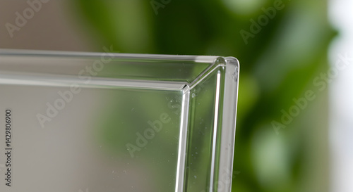 Geometric Clarity An Acrylic Edge Framed By Natural Light Background