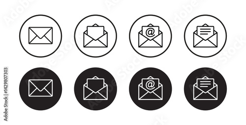 email icon set. envelope mail icon vector illustration	