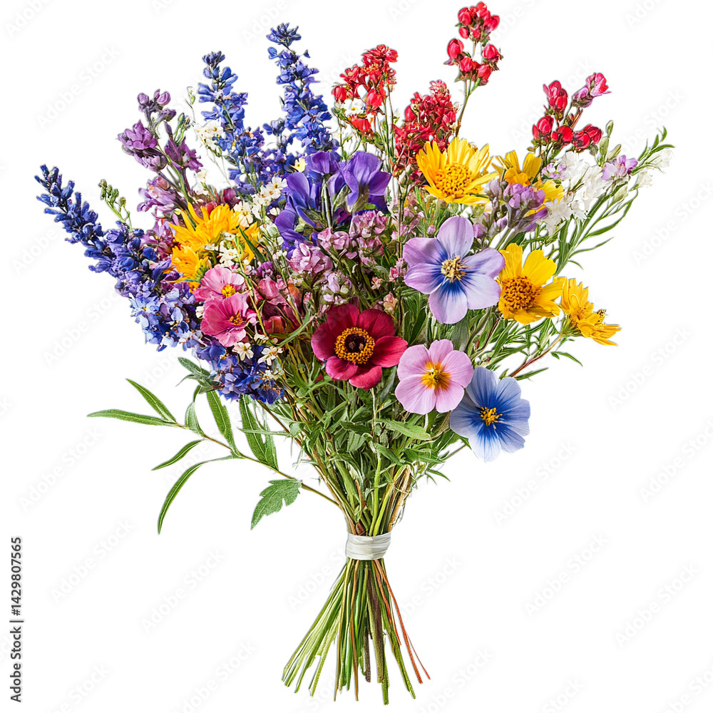 Obraz premium bouquet of flowers isolated on transparent background png