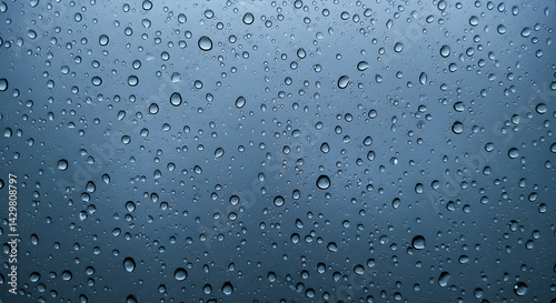 Wallpaper Mural Raindrops On Glass Surface Reflecting Soft Light And Creating Abstract Patterns Torontodigital.ca