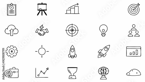 start up set of web icons in line style  business  (2).eps
