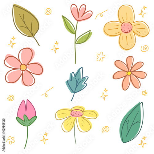 Simple Vector Plant Hand Drawn Collection