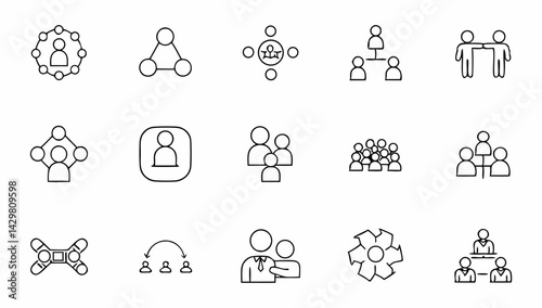 team work set of web icons in line style  teamwork (1).eps