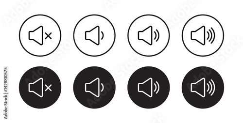 Speaker Set Icon. Sound Icon. volume icon vector illustration	