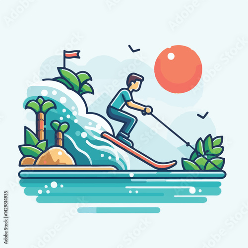 water, summer, sport, ski, wave, extreme, people, sea, activity, lake, fun, man, vacation, action, person, boat, board, speed, young, adventure, splash, wakeboarding, male, lifestyle, wake, jump, surf