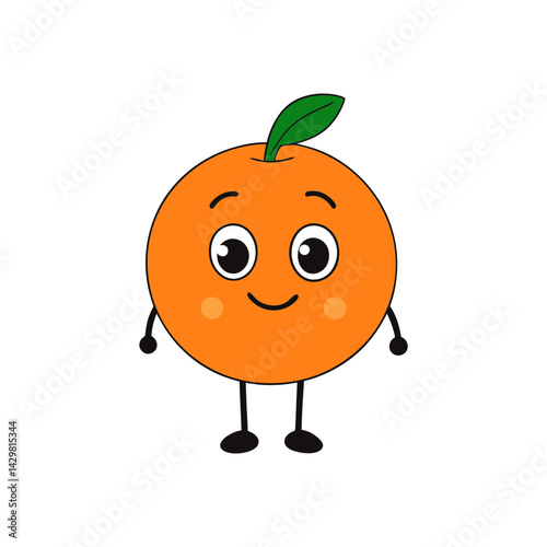 Cute tangelo cartoon vector
