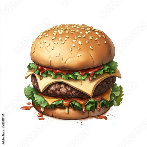 hamburger isolated on white