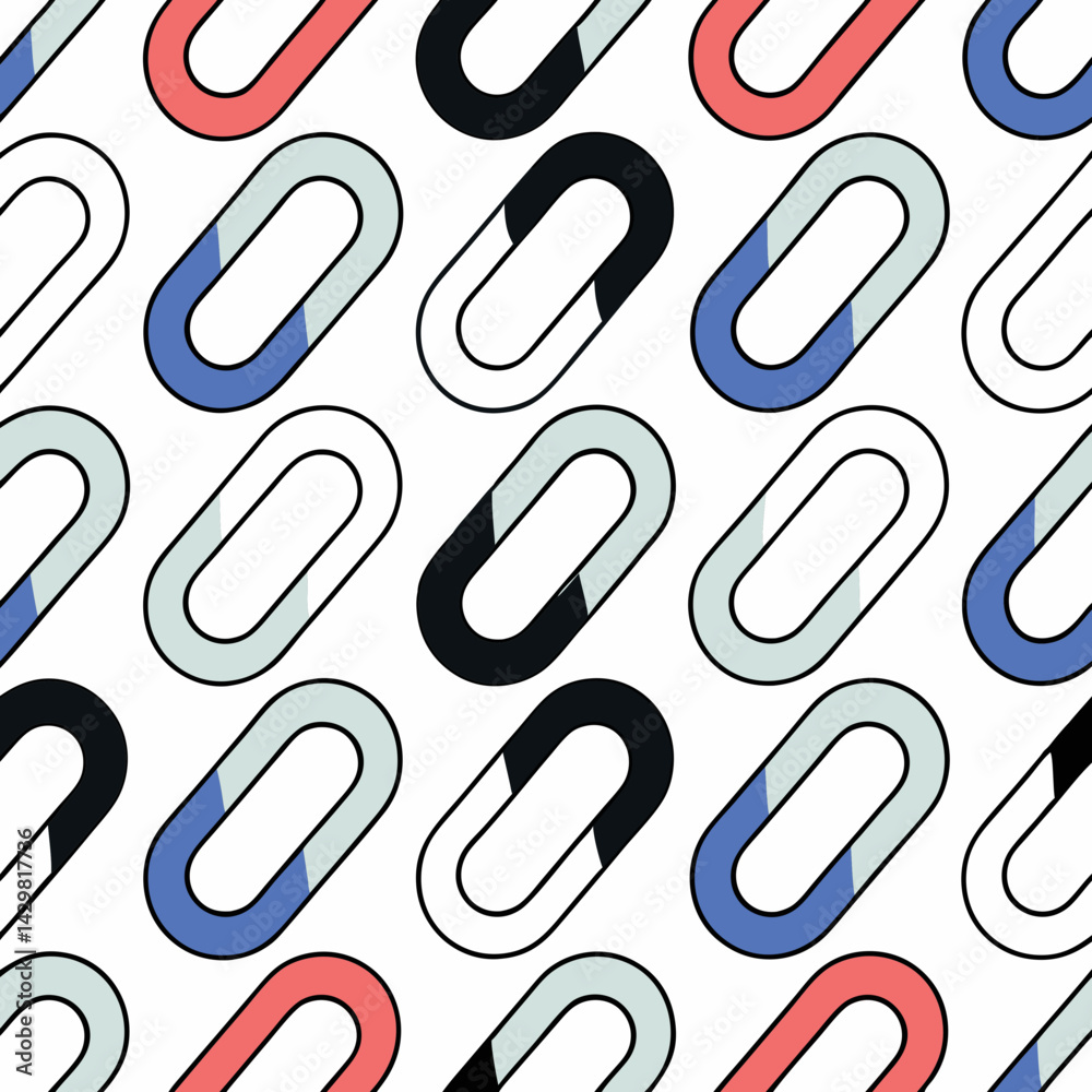 Stylish pattern of colorful monoline shapes grid layout, featuring glossy and embossed effects that create modern aesthetic, on white background, commercial use Stylish pattern of colorful monoline shapes grid layout, featuring glossy and embossed effects that create modern aesthetic, on white background, commercial use