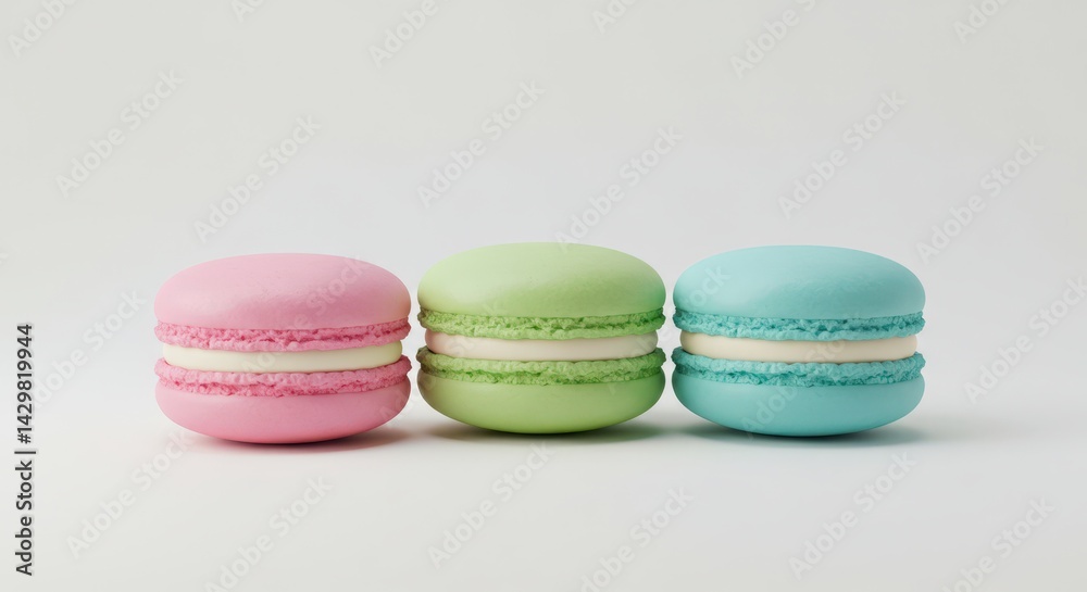 Fototapeta premium 3D Style illustration in white background of Macaroon