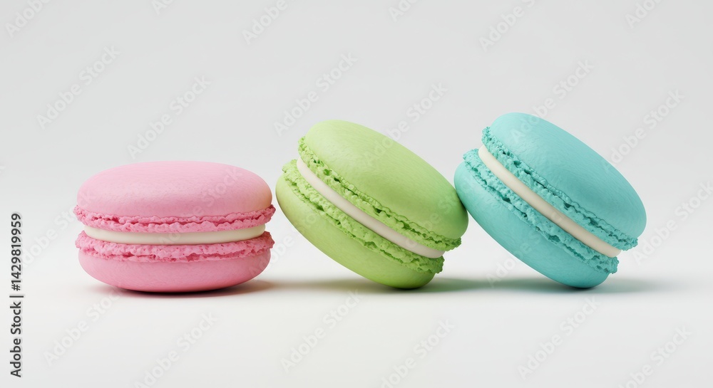3D Style illustration in white background of Macaroon 3D Style illustration in white background of Macaroon