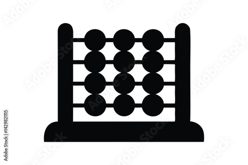 Abacus silhouette on white background