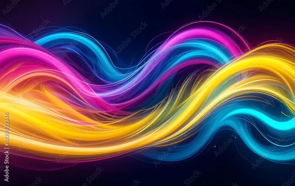 Fototapeta premium abstract colorful background with waves, neon-infused abstract wave pattern