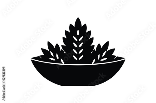 Basmati rice grains icon silhouette