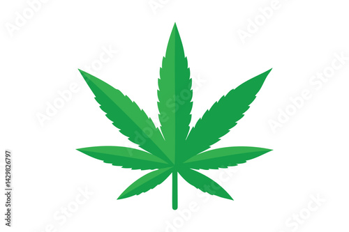 Cannabis leaf vector on white background