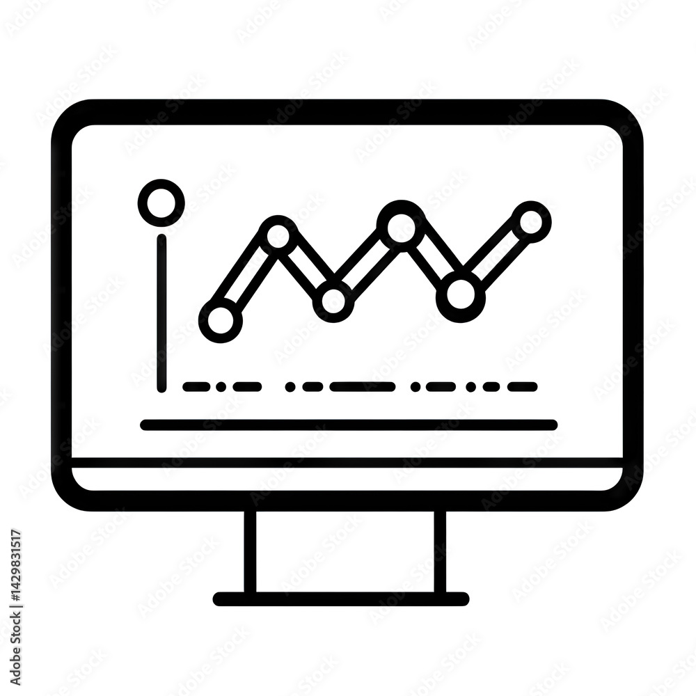 computer monitor displaying a line graph with data points connected by lines indicating trends or changes over time the design is minimalistic emphasizing clarity and data visualization computer monitor displaying a line graph with data points connected by lines indicating trends or changes over time the design is minimalistic emphasizing clarity and data visualization