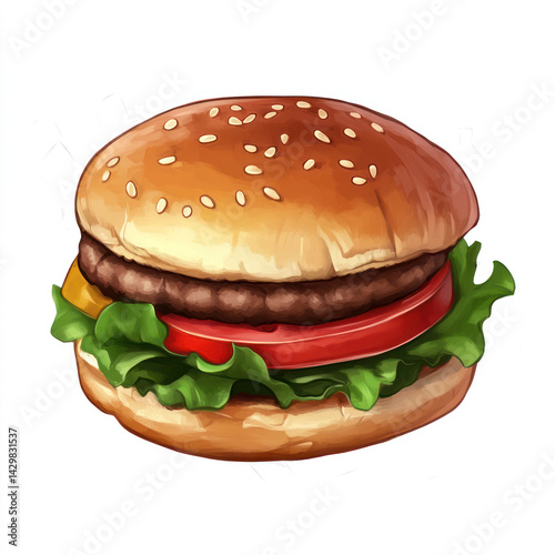 hamburger isolated on white