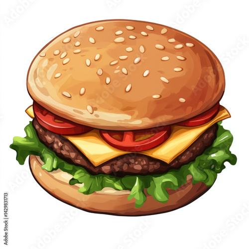 hamburger isolated on white