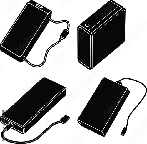 Portable Charger silhouette vector