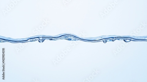 A close-up view of a water surface, showcasing ripples and droplets against a light background.