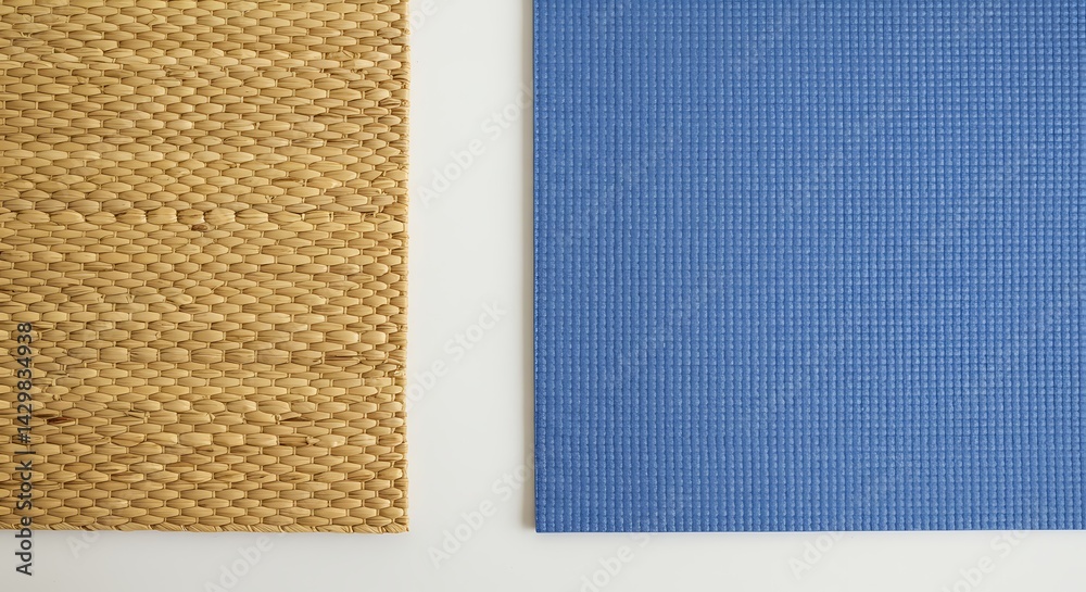 Fototapeta premium Woven Texture Meets Smooth Surface: Contrast and Harmony
