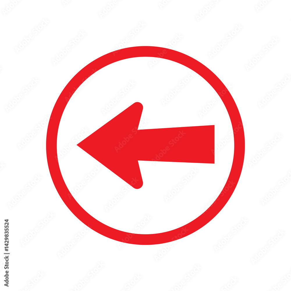 Obraz premium left red arrow sign