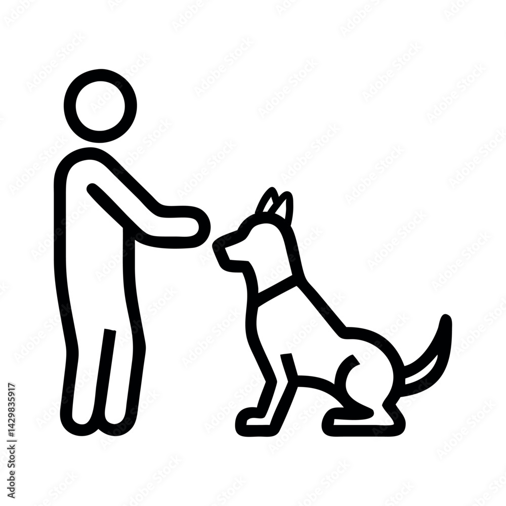 Pet Adoption Human and Dog Bonding Icon