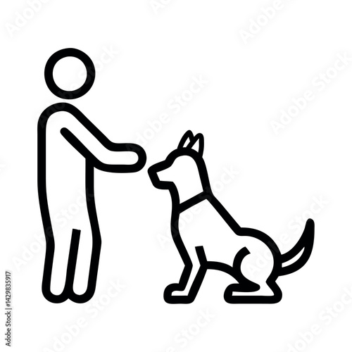 Obraz na płótnie Pet Adoption Human and Dog Bonding Icon w salonie