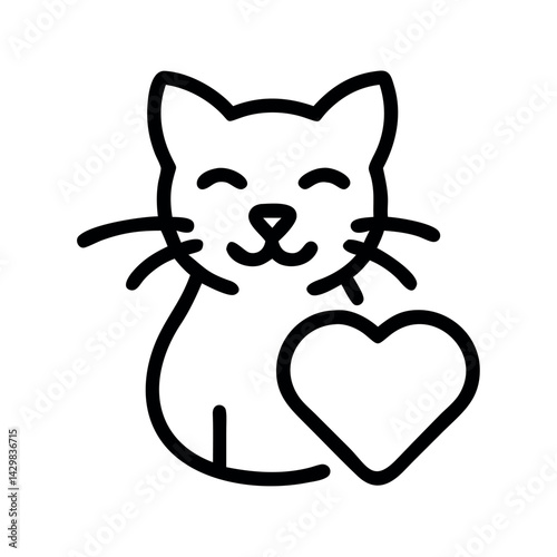 Obraz na płótnie Pet Adoption Heart Cat Love Symbol w salonie